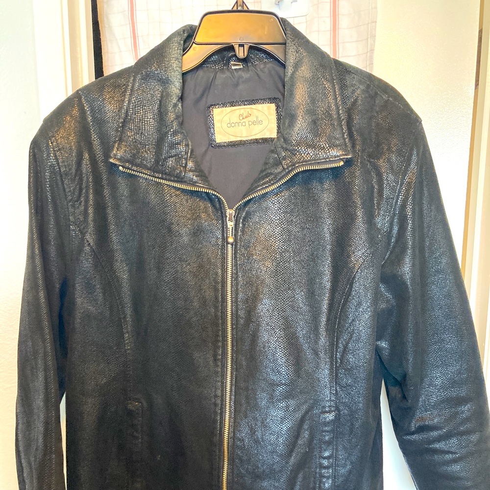 Club Donna Pelle black leather vintage jacket.